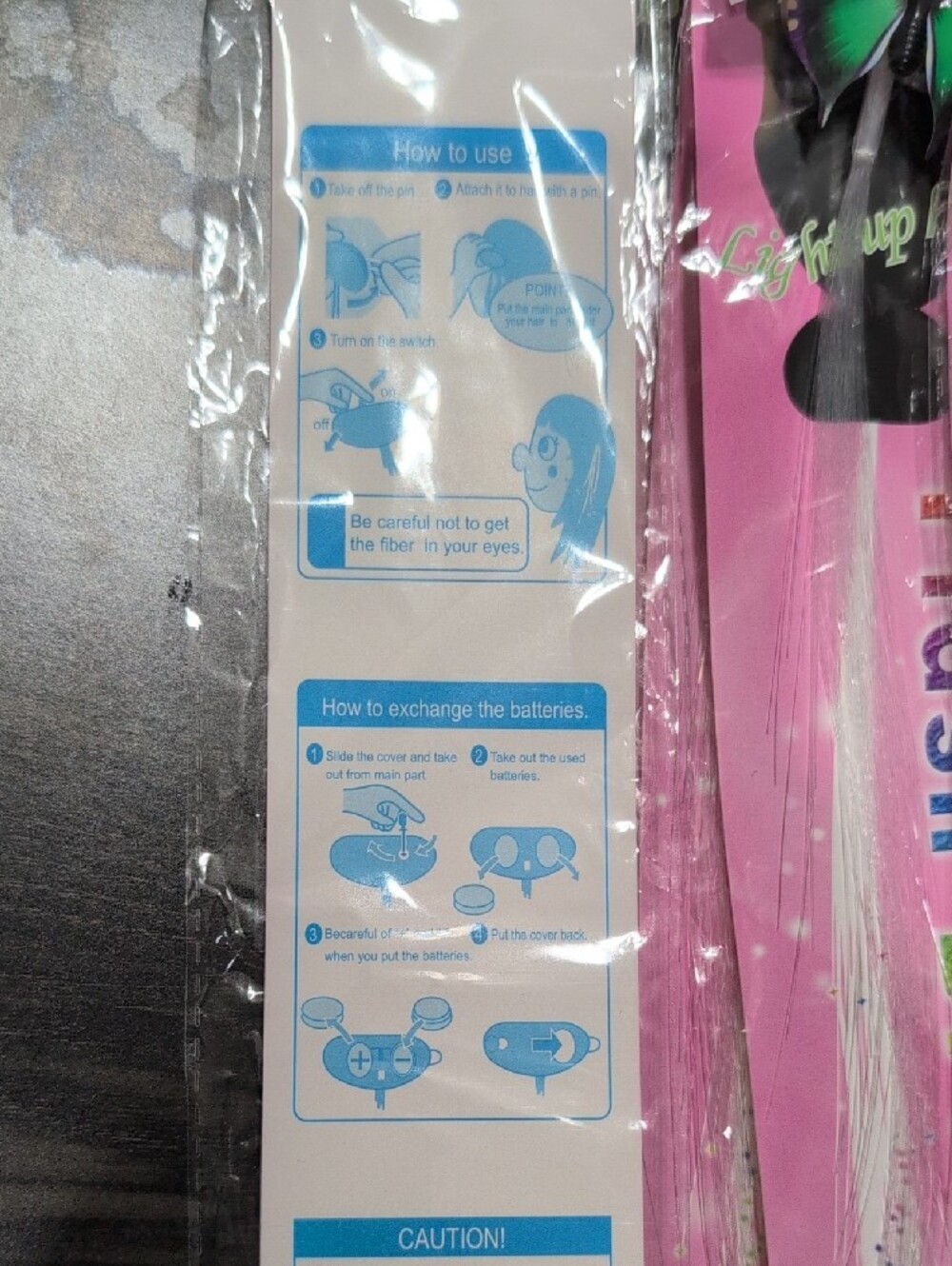 NWT 10 Pack Kids Light-Up Flash Braid Hair Accessory - Pink Butterfly - Picture 3 of 4